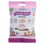 SERRANO Snacks для Кошек снеки Курица 50гр для ВЫВЕДЕНИЯ ШЕРСТИ.