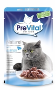 НОВИНКА!PREVITAL NATUREL ДЛЯ КОШЕК КУСОЧКИ С ЛОСОСЕМ В СОУСЕ 85 ГР УП.24ШТ.