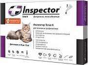 Инспектор Тотал К капли от наружных и внутренних паразитов для кошек от 8 до 15кг уп.1пип.